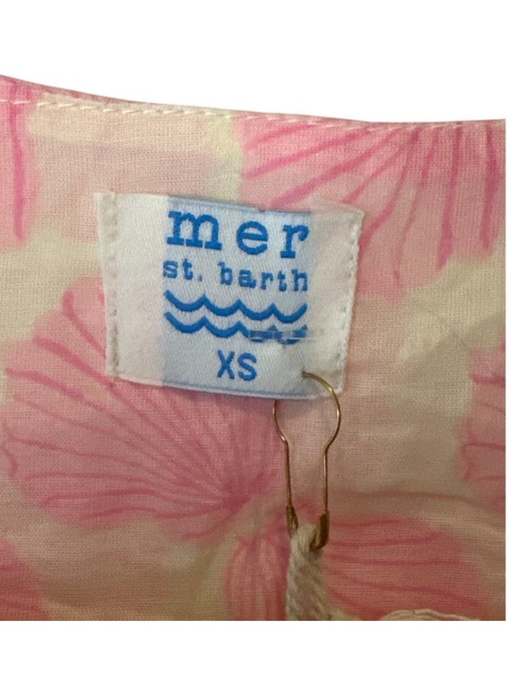 NWT Mer St. Barth Giselle Mini Dress Pink Ruffle shells XS - Picture 6 of 11